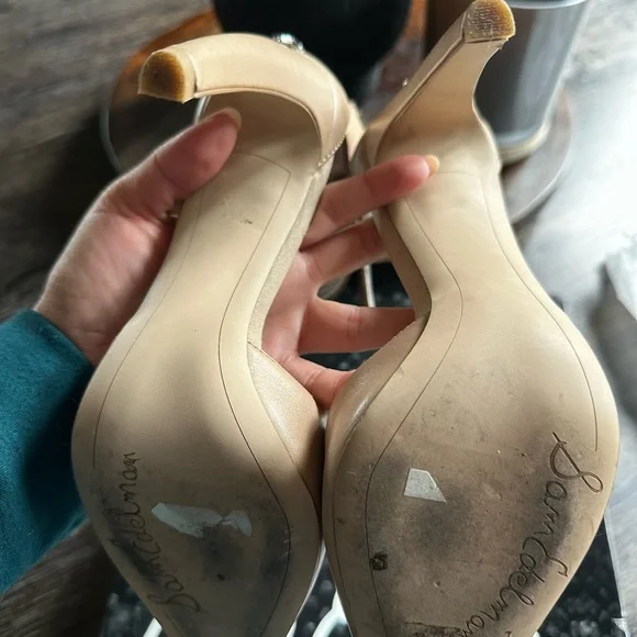 Sam Edelman Tan Strappy Heels with Pointed Toe - Picture 6 of 13